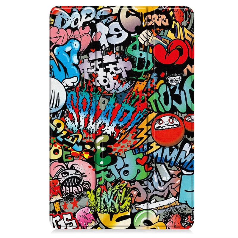 For Honor Pad X8b Case Tri-fold Stand Pattern Print Leather Tablet Cover - Graffiti