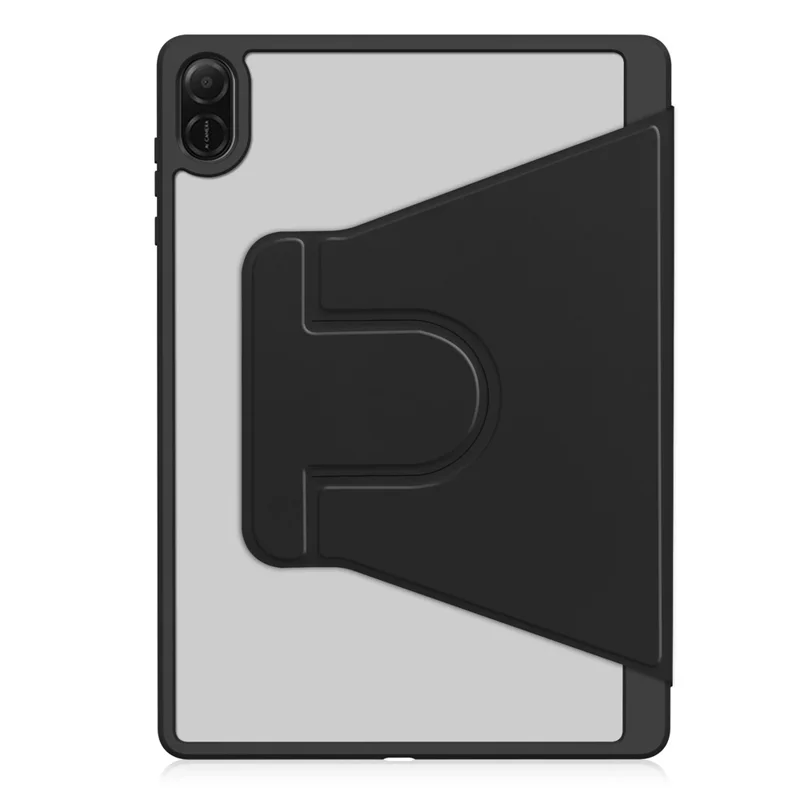 For Honor Pad X8b Case 360 Degree Rotary Stand PU Leather + Acrylic Tablet Cover (Without Keyboard) - Black