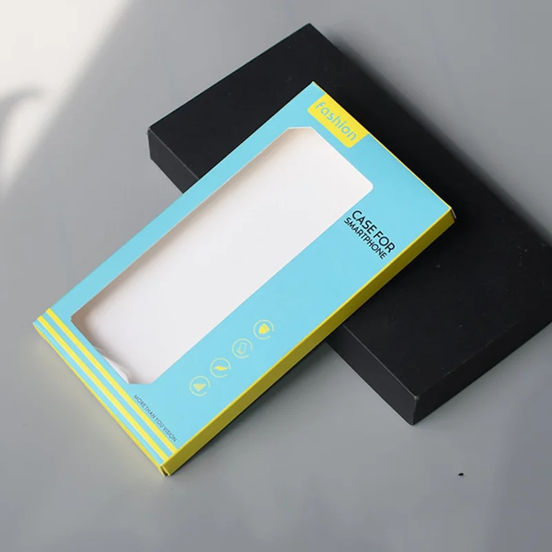 K2 18.2 x 10 x 1.5cm Phone Case Packaging Box Window Style Phone Cover Retail Display Box - Blue / Yellow