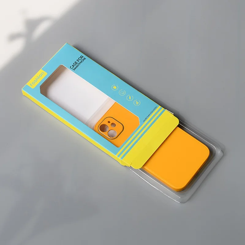 K2 18.2 x 10 x 1.5cm Phone Case Packaging Box Window Style Phone Cover Retail Display Box - Blue / Yellow