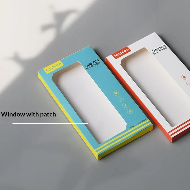 K2 18.2 x 10 x 1.5cm Phone Case Packaging Box Window Style Phone Cover Retail Display Box - Blue / Yellow