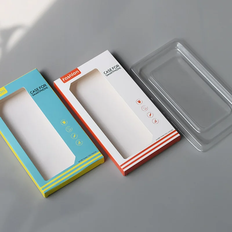 K2 18.2 x 10 x 1.5cm Phone Case Packaging Box Window Style Phone Cover Retail Display Box - Blue / Yellow