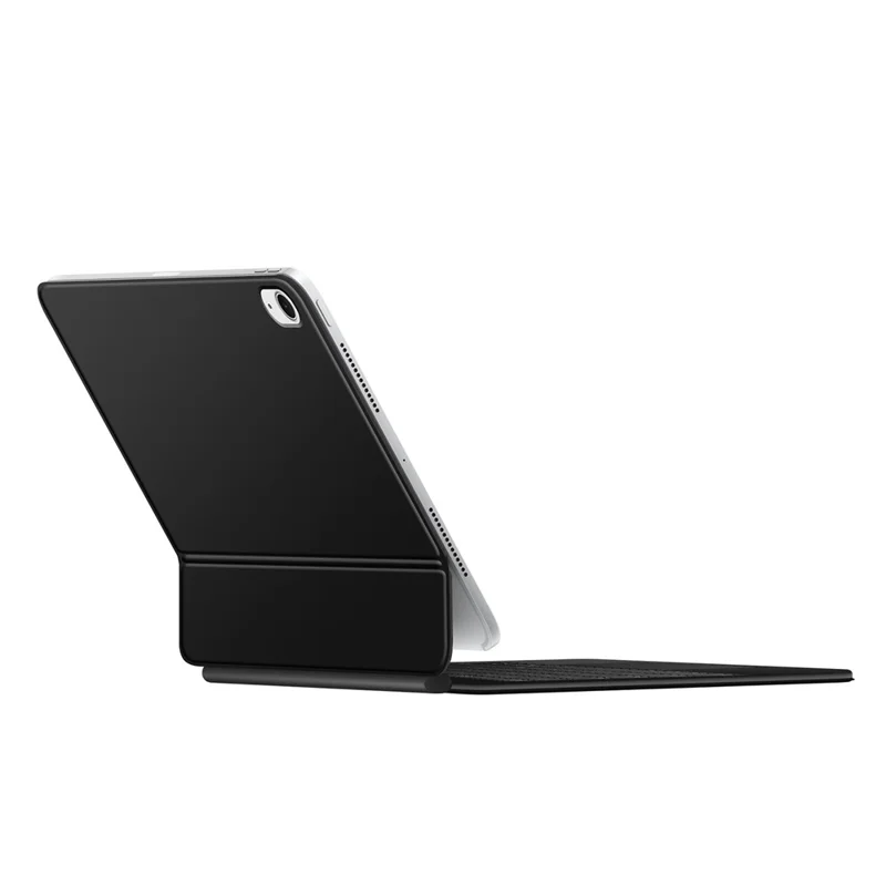For iPad (2025) / iPad 10.9 (2022) Leather Case Magnetic Floating Bluetooth-compatible Keyboard with Touchpad - Black