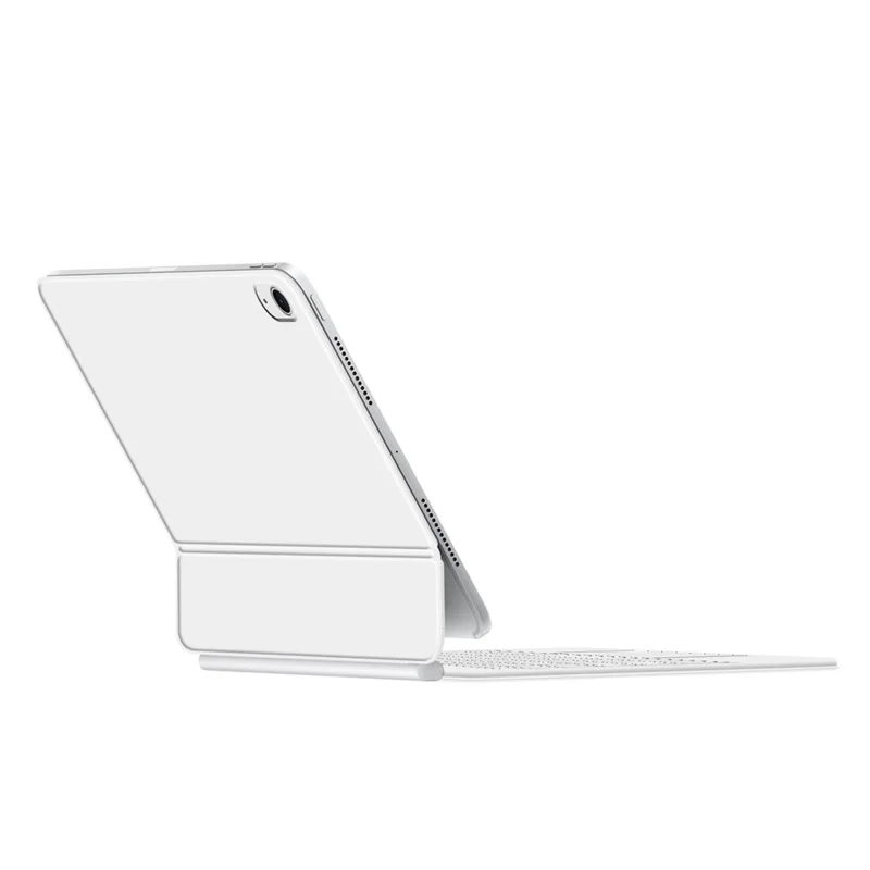 Чехол из кожи для iPad (2025) / iPad 10,9 (2022) с магнитной плавающей клавиатурой с Bluetooth и тачпадом — белый