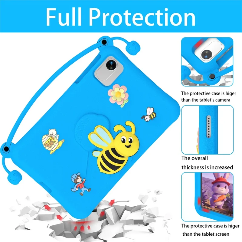 EVA Case for Honor Pad X9 Pro  /  X8a Bee Style Kickstand Tablet Cover with Carry Handle - Blue