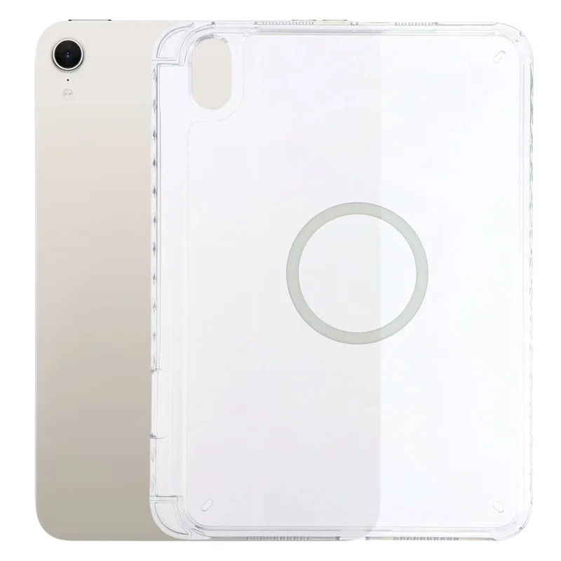 Coque de tablette pour iPad mini (2024) / (2021) Couverture magnétique transparente avec fente pour stylet Coque anti-choc en TPC + PC - Transparent