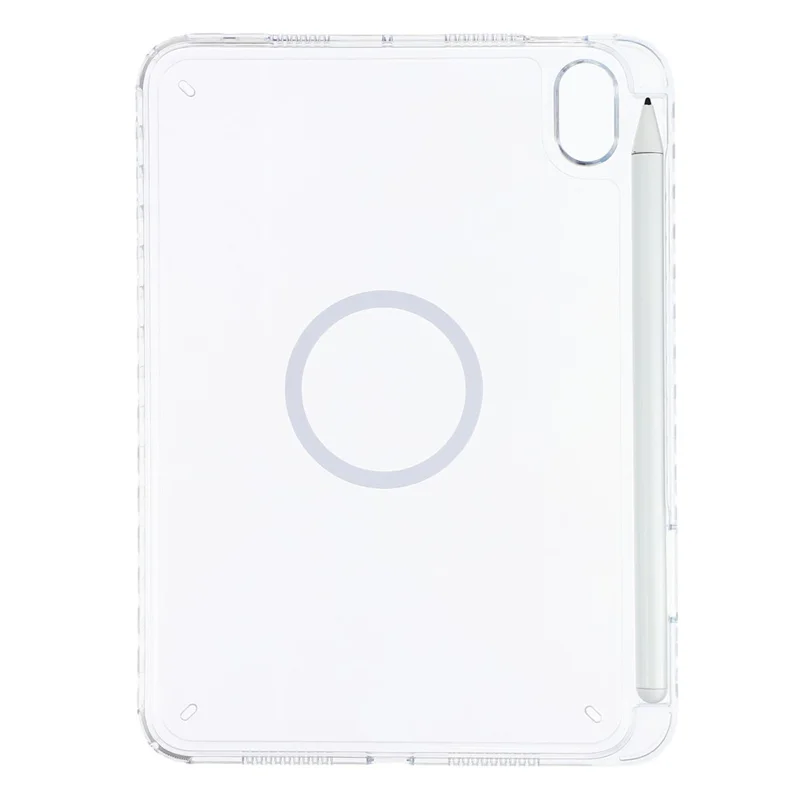 Coque de tablette pour iPad mini (2024) / (2021) Couverture magnétique transparente avec fente pour stylet Coque anti-choc en TPC + PC - Transparent