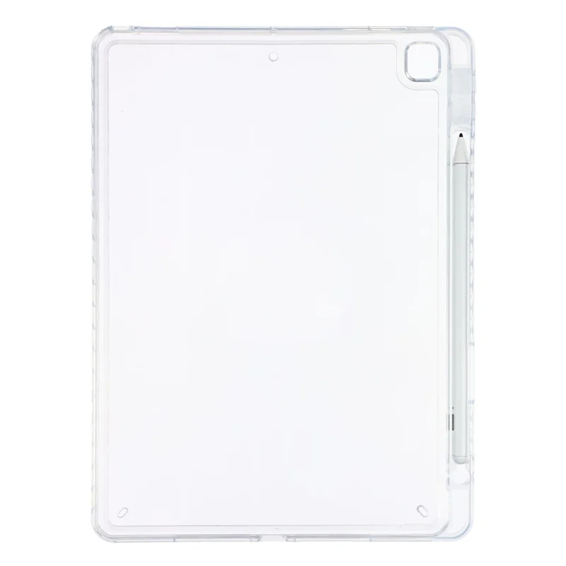 Tablet-Hülle für iPad 10,2 (2021) / (2020) / (2019) Transparente Crystal-Schutzhülle mit Stiftschlitz, stoßfestes TPC + PC-Gehäuse – Transparent