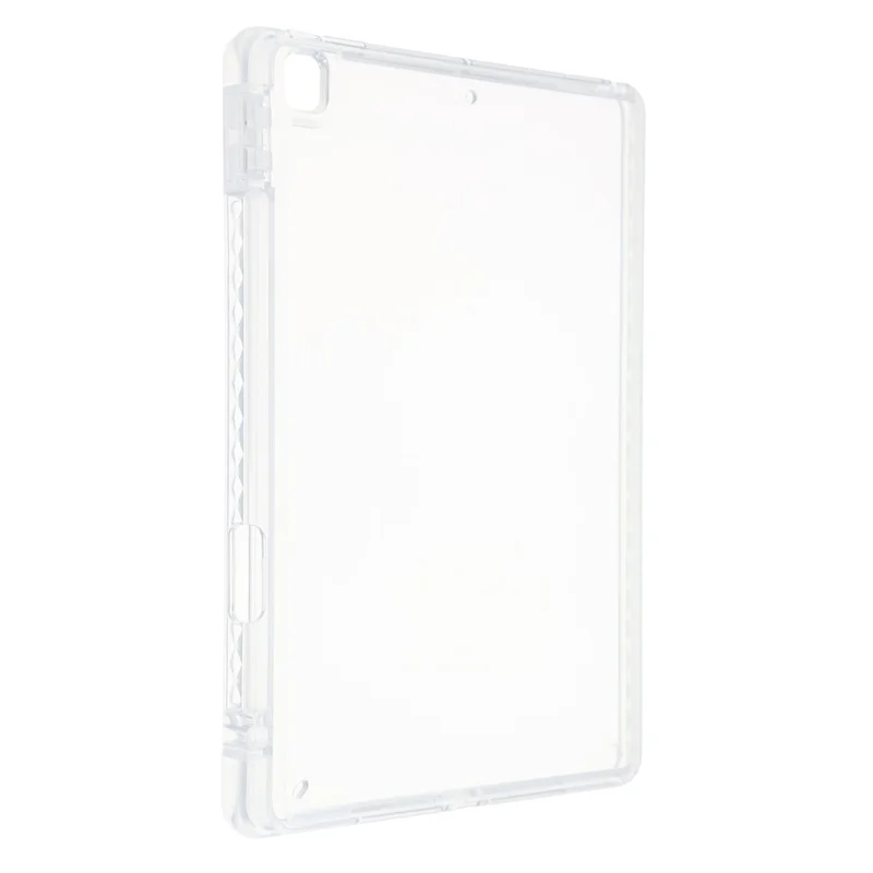 Tablet-Hülle für iPad 10,2 (2021) / (2020) / (2019) Transparente Crystal-Schutzhülle mit Stiftschlitz, stoßfestes TPC + PC-Gehäuse – Transparent