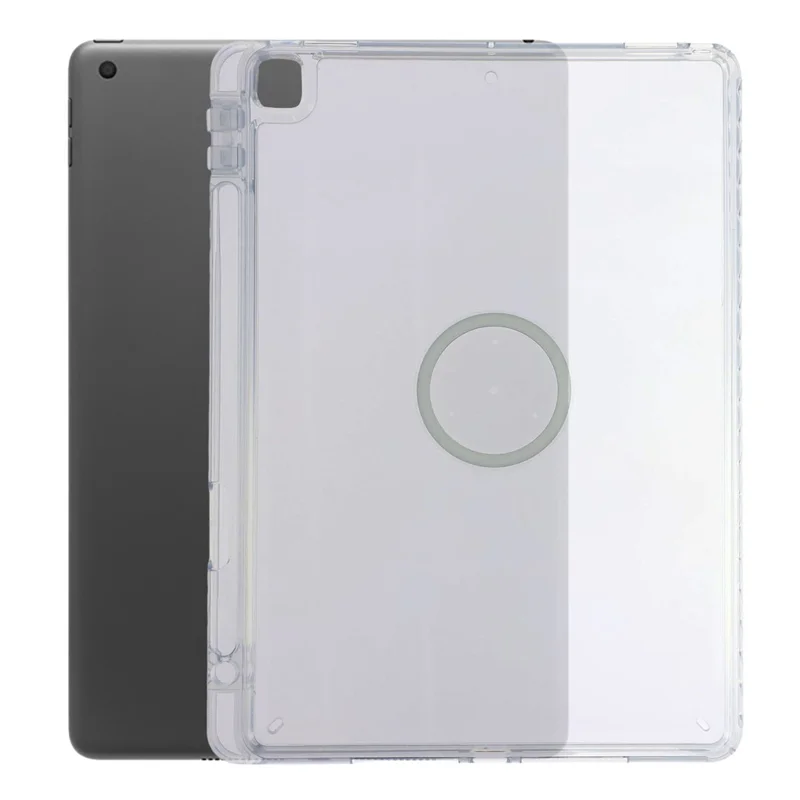 Tablet Case for iPad 10.2 (2021)  /  (2020)  /  (2019) Transparent Magnetic Cover with Pencil Slot Shockproof TPC + PC Shell - Transparent