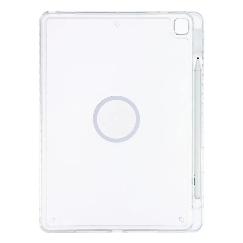 Tablet Case for iPad 10.2 (2021)  /  (2020)  /  (2019) Transparent Magnetic Cover with Pencil Slot Shockproof TPC + PC Shell - Transparent