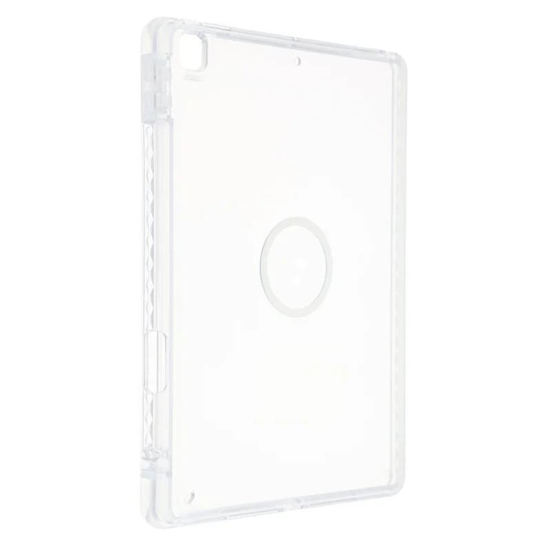 Tablet Case for iPad 10.2 (2021)  /  (2020)  /  (2019) Transparent Magnetic Cover with Pencil Slot Shockproof TPC + PC Shell - Transparent