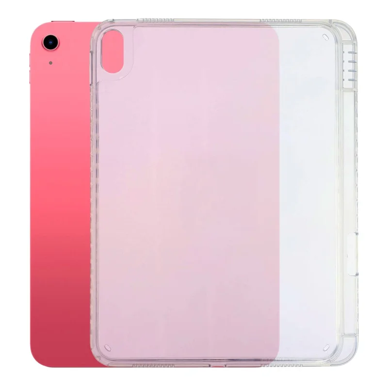 Tablet Case for iPad (2025)  /  10.9 (2022) Clear Crystal Cover with Pencil Slot Shockproof TPC + PC Shell - Transparent