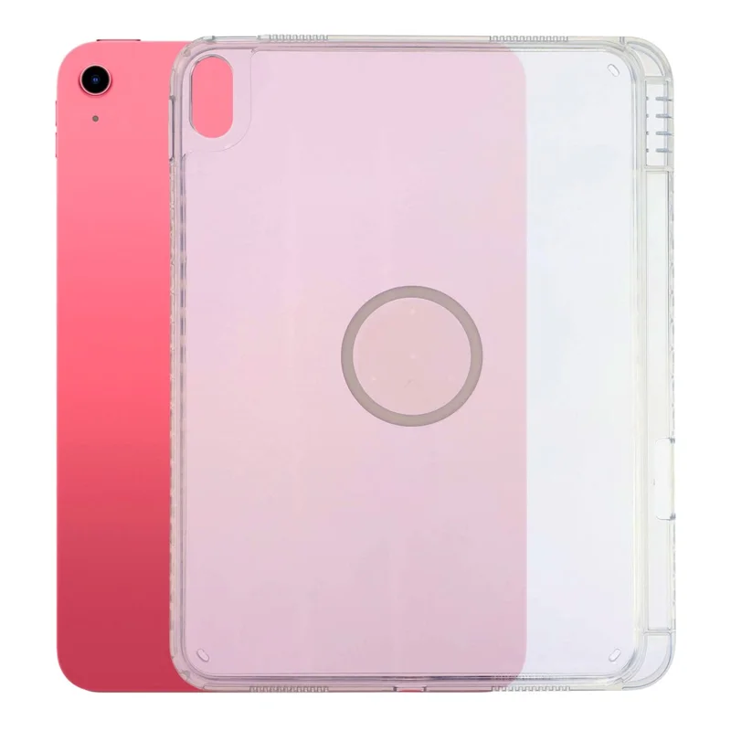 Tablet Case for iPad (2025)  /  iPad 10.9 (2022) Transparent Magnetic Cover with Pencil Slot Shockproof TPC + PC Shell - Transparent