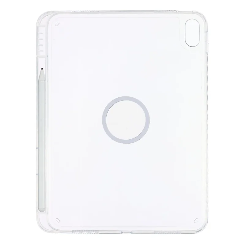 Tablet Case for iPad (2025)  /  iPad 10.9 (2022) Transparent Magnetic Cover with Pencil Slot Shockproof TPC + PC Shell - Transparent