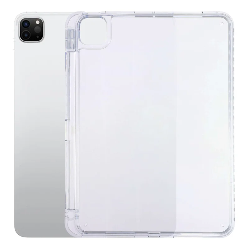 Tablet Case for iPad Pro 11 (2025)  /  (2024) Clear Crystal Cover with Pencil Slot Shockproof TPC + PC Shell - Transparent