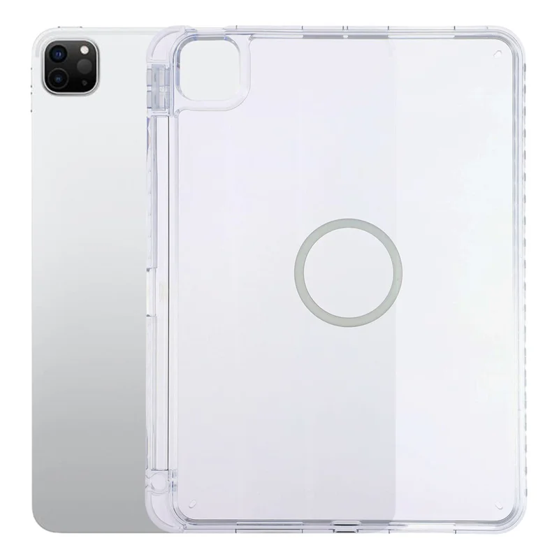 Tablet Case for iPad Pro 11 (2025)  /  (2024) Transparent Magnetic Cover with Pencil Slot Shockproof TPC + PC Shell - Transparent