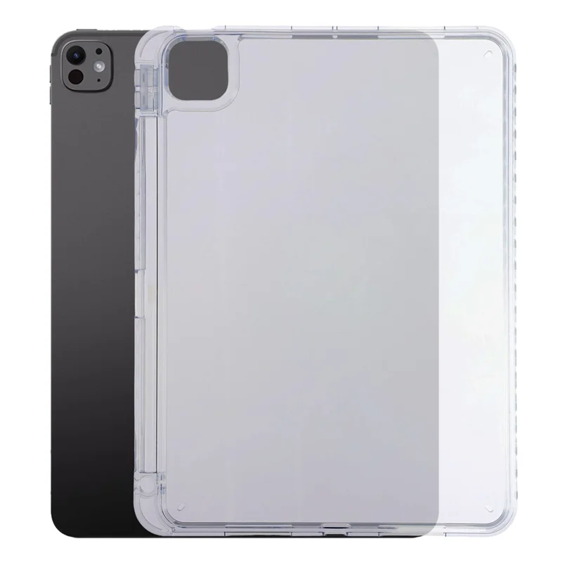 Tablet Case for iPad Pro 13 (2025)  /  (2024) Clear Crystal Cover with Pencil Slot Shockproof TPC + PC Shell - Transparent