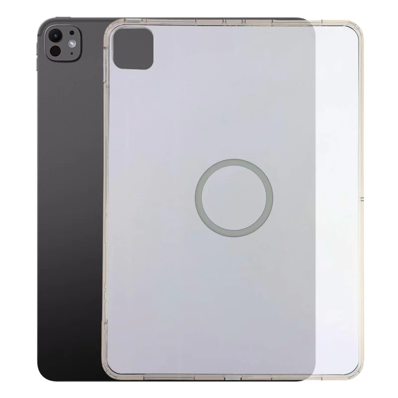 Tablet Case for iPad Pro 11 (2025)  /  (2024) Matte Transparent Magnetic Back Panel TPU + PC Cover - Transparent