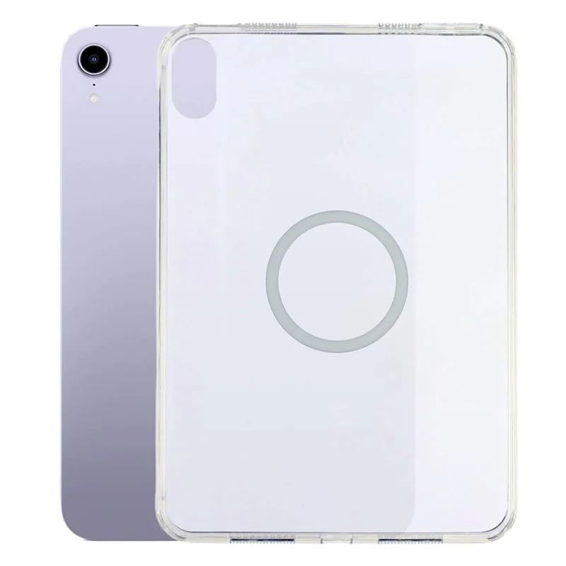 Tablet Case for iPad mini (2024)  /  (2021) Matte Transparent Magnetic Back Panel TPU + PC Cover - Transparent