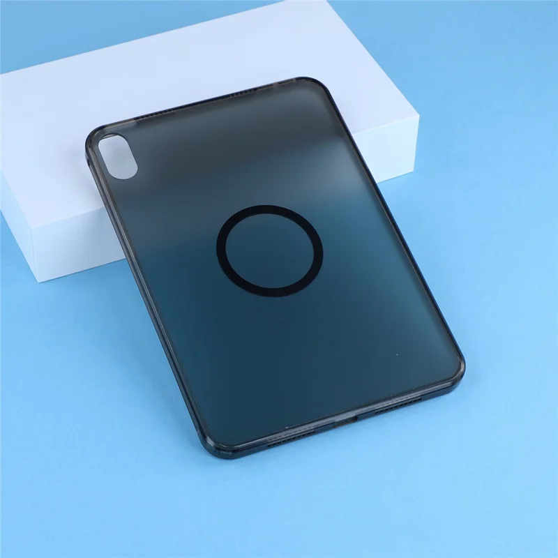For iPad mini (2024) / (2021) Magnetic Case Skin-touch PC + TPU Anti-drop Cover - Transparent Black