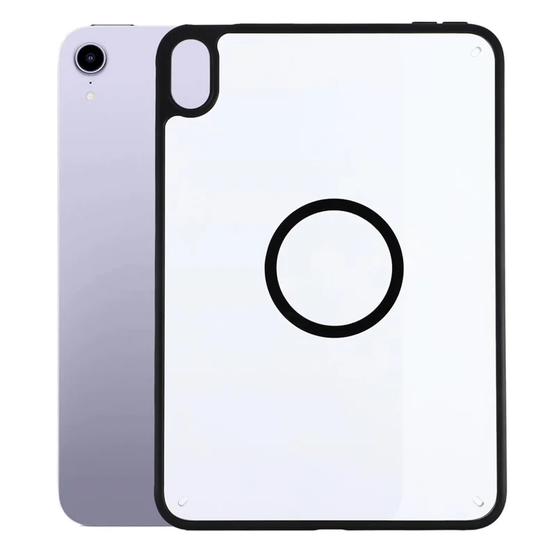 Magnetic Case for iPad mini (2024)  /  (2021) Solid Color Frame Matte Transparent Back Panel  TPU + PC Cover - Transparent