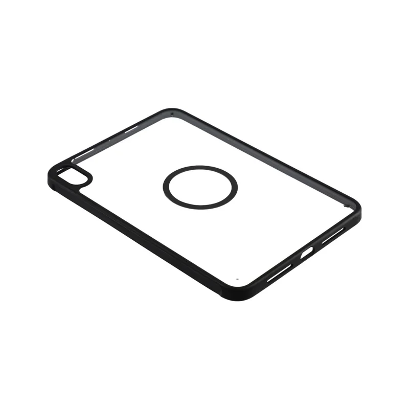 Magnetic Case for iPad mini (2024)  /  (2021) Solid Color Frame Matte Transparent Back Panel  TPU + PC Cover - Transparent