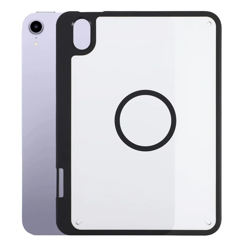 Tablet Case for iPad mini (2024)  /  (2021) Matte Magnetic Cover with Pencil Slot Shockproof TPU + PC Shell - Matte Black