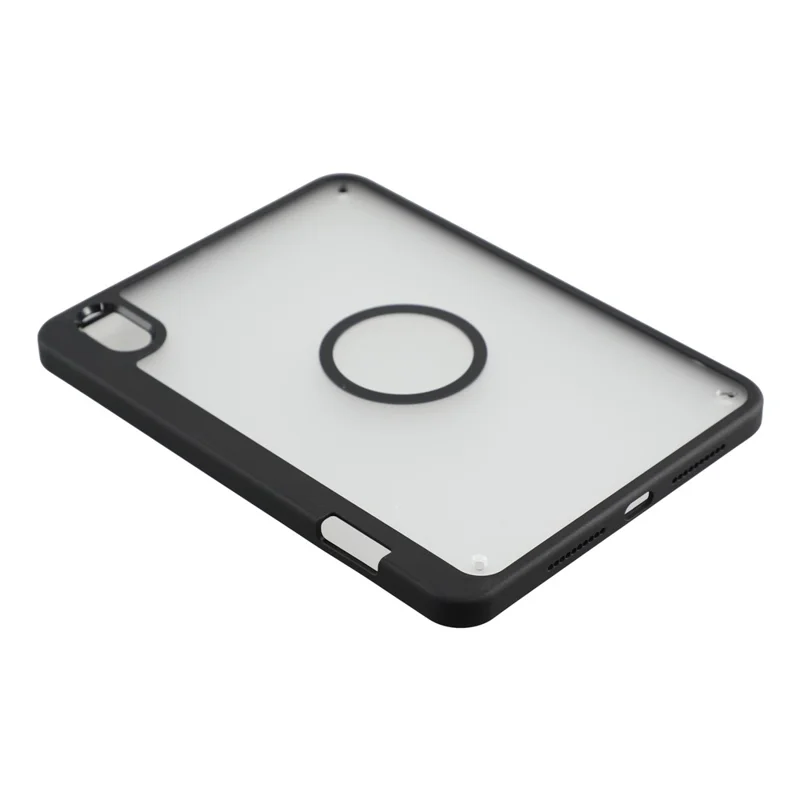 Tablet Case for iPad mini (2024)  /  (2021) Matte Magnetic Cover with Pencil Slot Shockproof TPU + PC Shell - Matte Black
