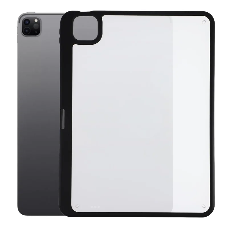 Case for iPad Pro 11 (2022) / (2021) / (2020) / (2018) Anti Drop Matte PC + TPU Protective Cover with Pencil Holder - Matte Black