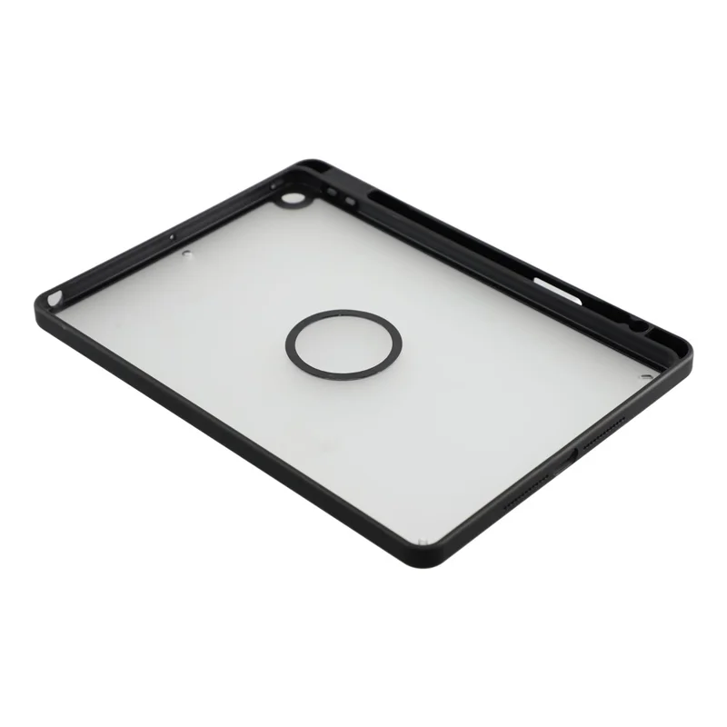 Tabletbeskyttelse til iPad 10,2 (2021) / (2020) / (2019) Matt magnetisk dæksel med blyantopbevaring, stødfast TPU + PC skal - Matt sort