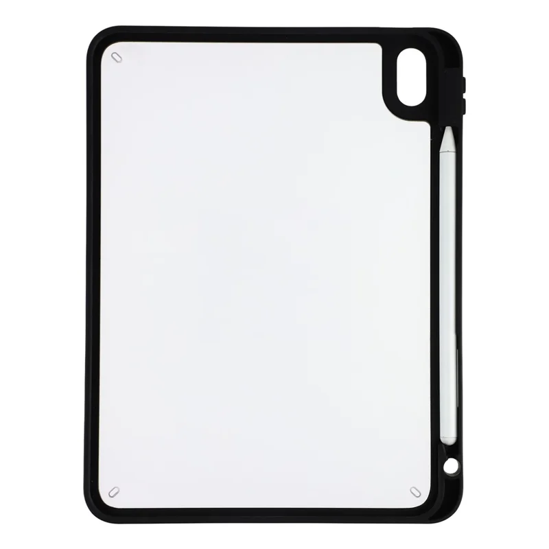For iPad (2025) / iPad 10.9 (2022) Case Anti Drop Matte PC + TPU Protective Cover with Pencil Holder - Matte Black