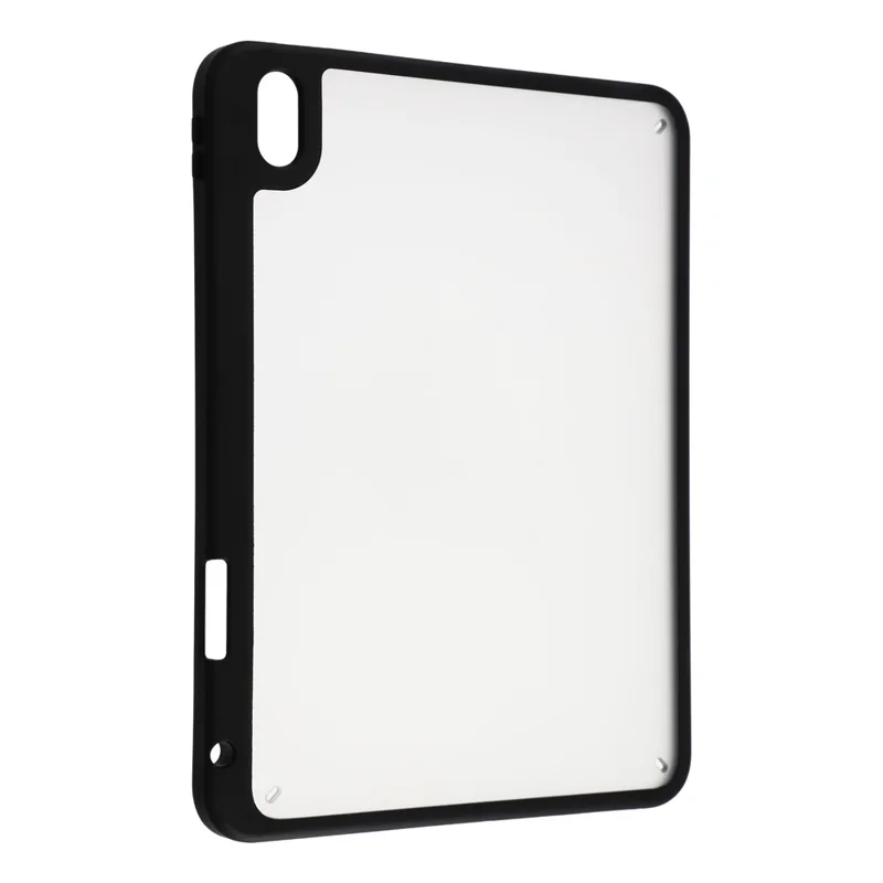 For iPad (2025) / iPad 10.9 (2022) Case Anti Drop Matte PC + TPU Protective Cover with Pencil Holder - Matte Black