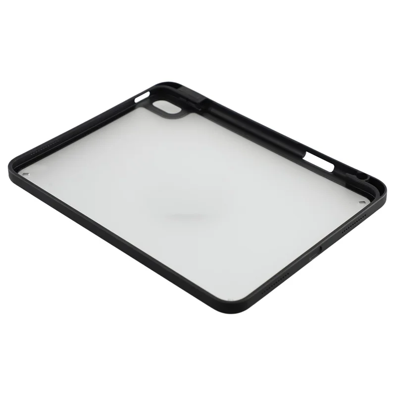 For iPad (2025) / iPad 10.9 (2022) Case Anti Drop Matte PC + TPU Protective Cover with Pencil Holder - Matte Black
