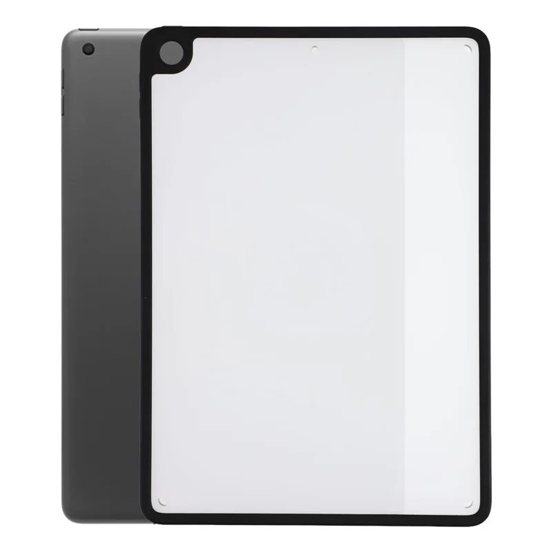 Case for iPad 10.2 (2021) / (2020) / (2019) Matte PC + TPU Drop Protection Back Cover - Matte Black