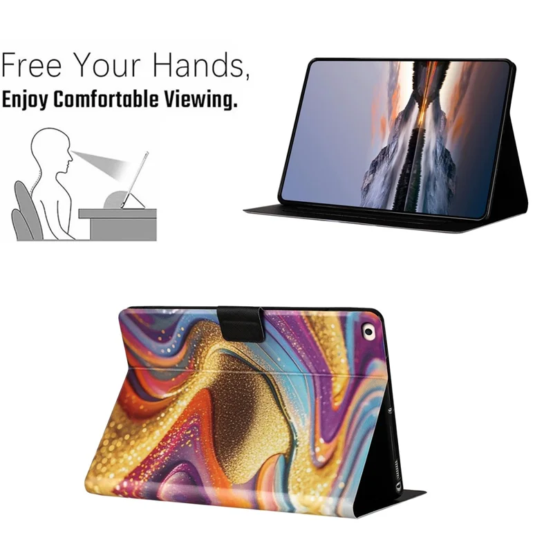 Coque pour tablette iPad Mini / Mini 2 / Mini 3 / Mini 4 / Mini (2019) 7,9 pouces, texture croûte de cuir TPU + cuir synthétique PU doré sable