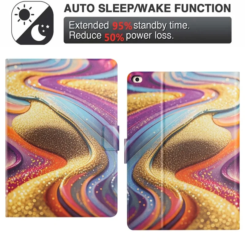 Coque pour tablette iPad Mini / Mini 2 / Mini 3 / Mini 4 / Mini (2019) 7,9 pouces, texture croûte de cuir TPU + cuir synthétique PU doré sable