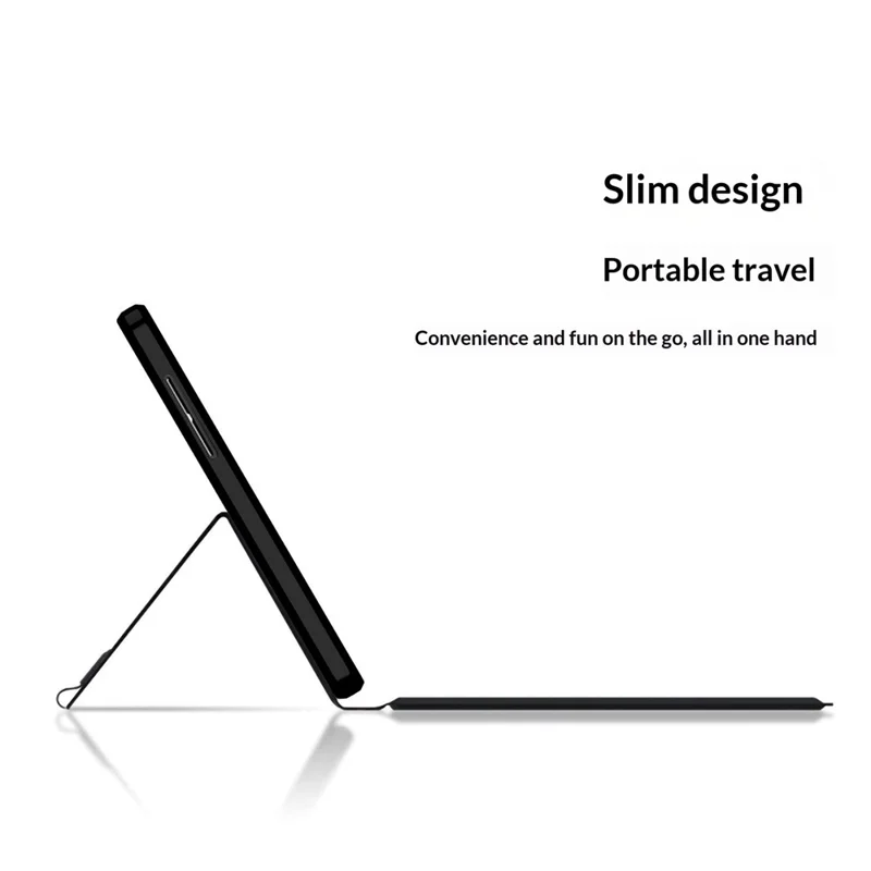 For Lenovo Legion Y700 (Gen 5) Leather Case + Touchpad Bluetooth-Compatible Keyboard with Backlit - Black