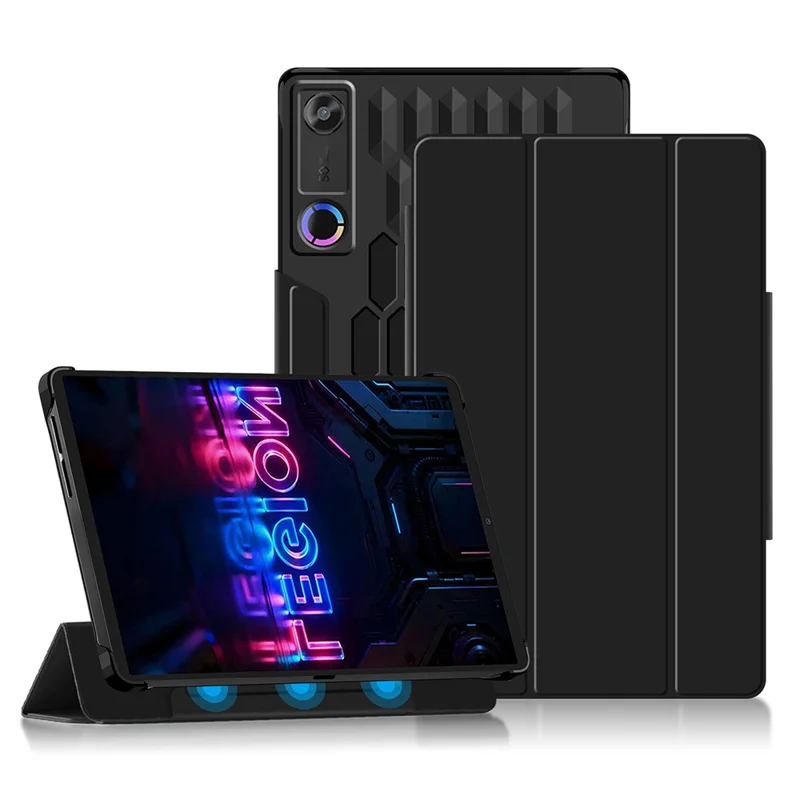 For Lenovo Legion Y700 (Gen 5) Case Stand PC PU Leather Magnetic Detachable Tablet Cover - Black