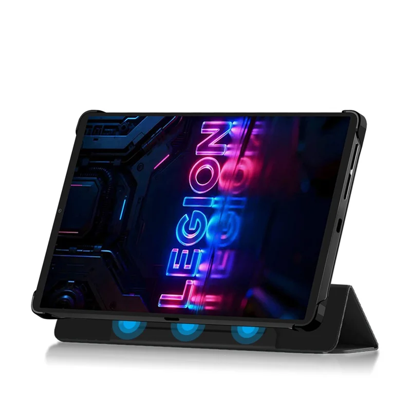 For Lenovo Legion Y700 (Gen 5) Case Stand PC PU Leather Magnetic Detachable Tablet Cover - Black