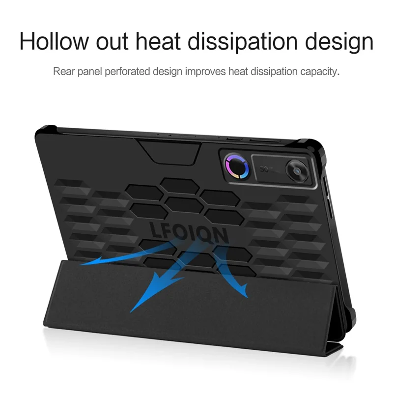 For Lenovo Legion Y700 (Gen 5) Case Stand PC PU Leather Magnetic Detachable Tablet Cover - Black