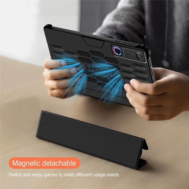 For Lenovo Legion Y700 (Gen 5) Case Stand PC PU Leather Magnetic Detachable Tablet Cover - Black