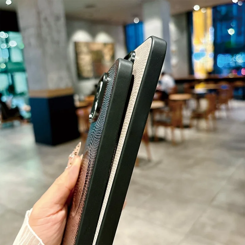 For iPhone 17 Pro Max Magnetische Case X-Gestructureerd TPU PU Leder PC Anti-Drop Telefoonhoes - Grijs