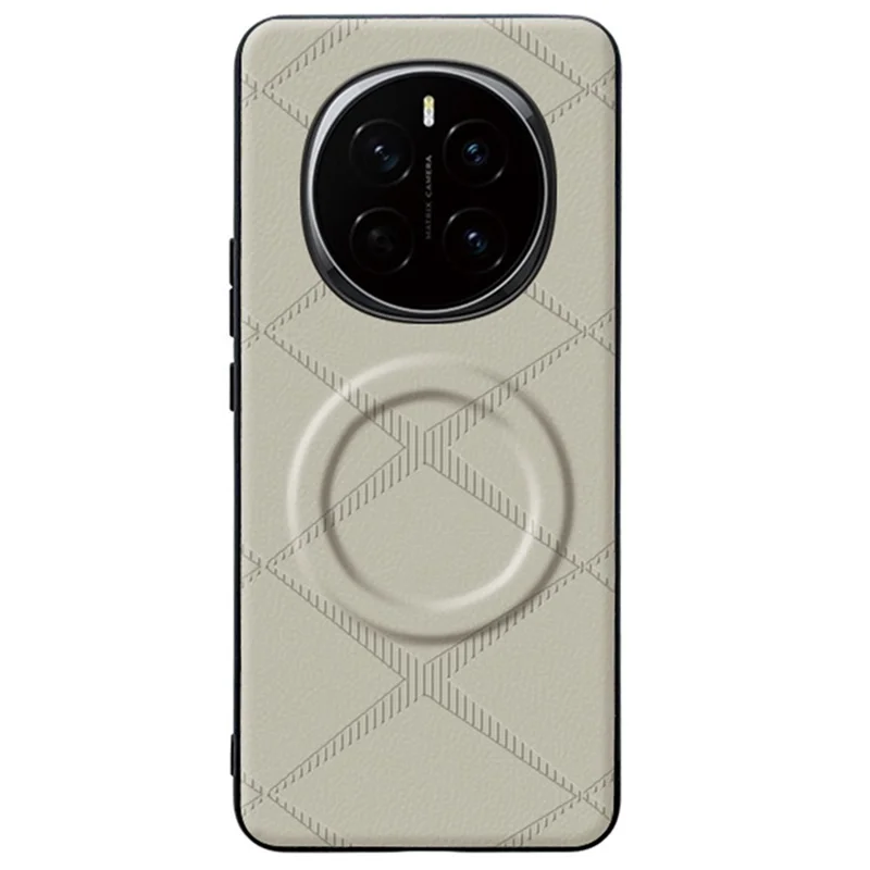 For Honor Magic7 5G Magnetic Case X-Patterned TPU PU Leather PC Anti-Drop Phone Cover - Grey