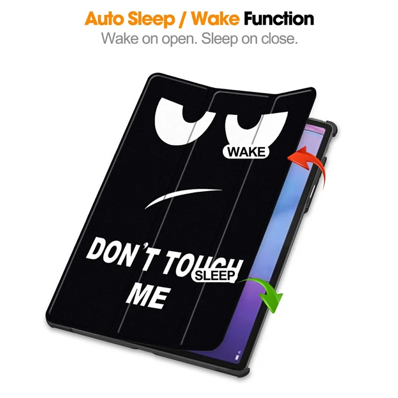 For Lenovo Idea Tab Pro Gen 2 Case Tri-fold Stand Pattern Print Leather Tablet Cover - Don't Touch Me