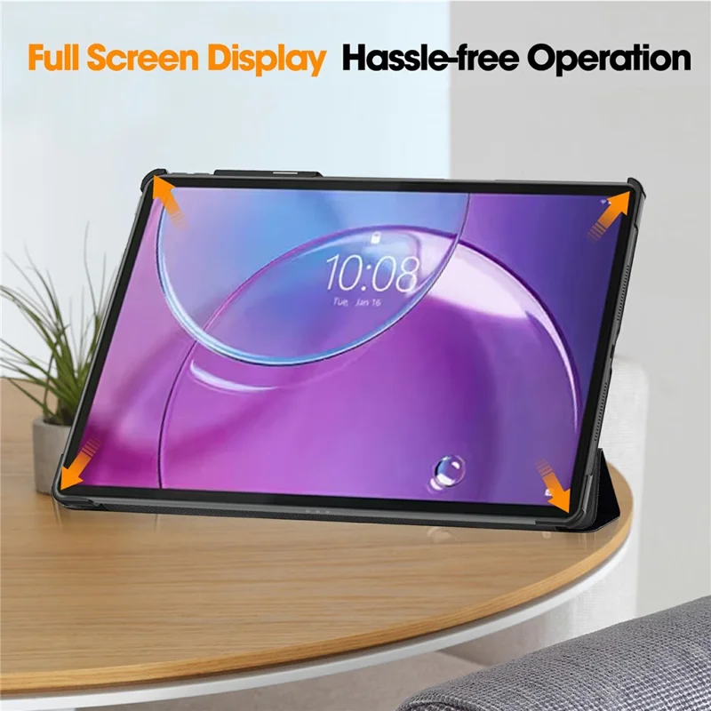 For Lenovo Idea Tab Pro Gen 2 Case Tri-fold Stand Pattern Print Leather Tablet Cover - Don't Touch Me