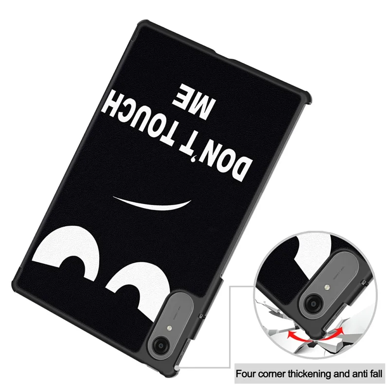For Lenovo Idea Tab Pro Gen 2 Case Tri-fold Stand Pattern Print Leather Tablet Cover - Don't Touch Me