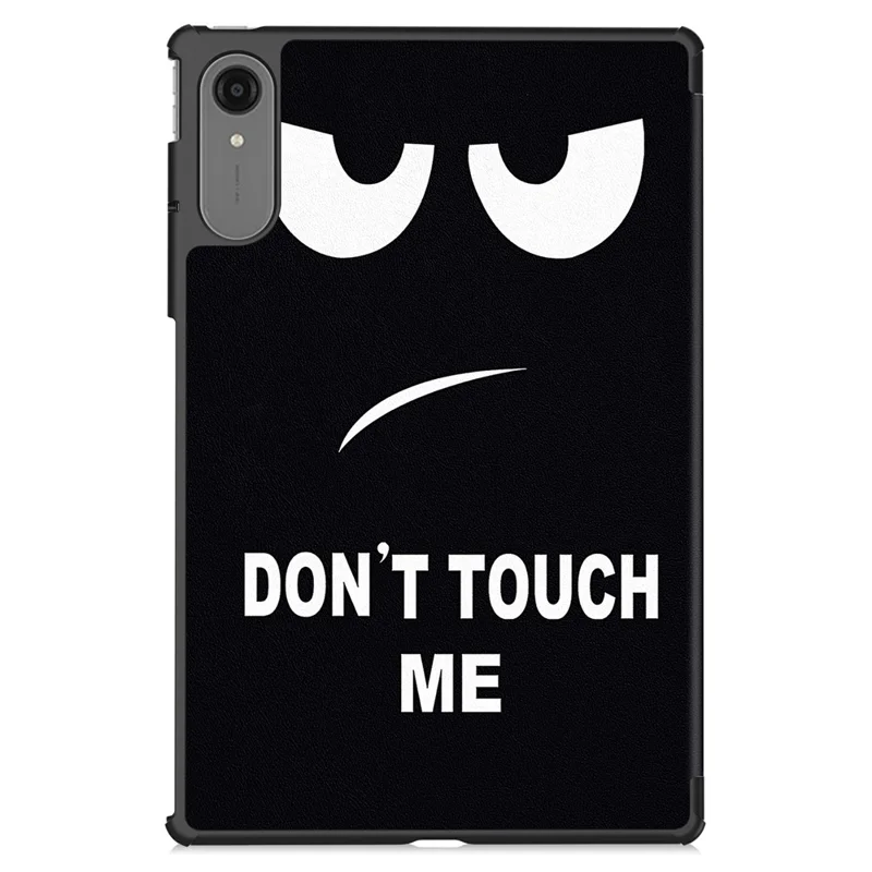 For Lenovo Idea Tab Pro Gen 2 Case Tri-fold Stand Pattern Print Leather Tablet Cover - Don't Touch Me