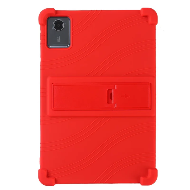 Tablet Case For Lenovo Tab K11 Gen 2  /  Idea Tab Adjustable Kickstand Silicone Tablet Protective Cover - Red