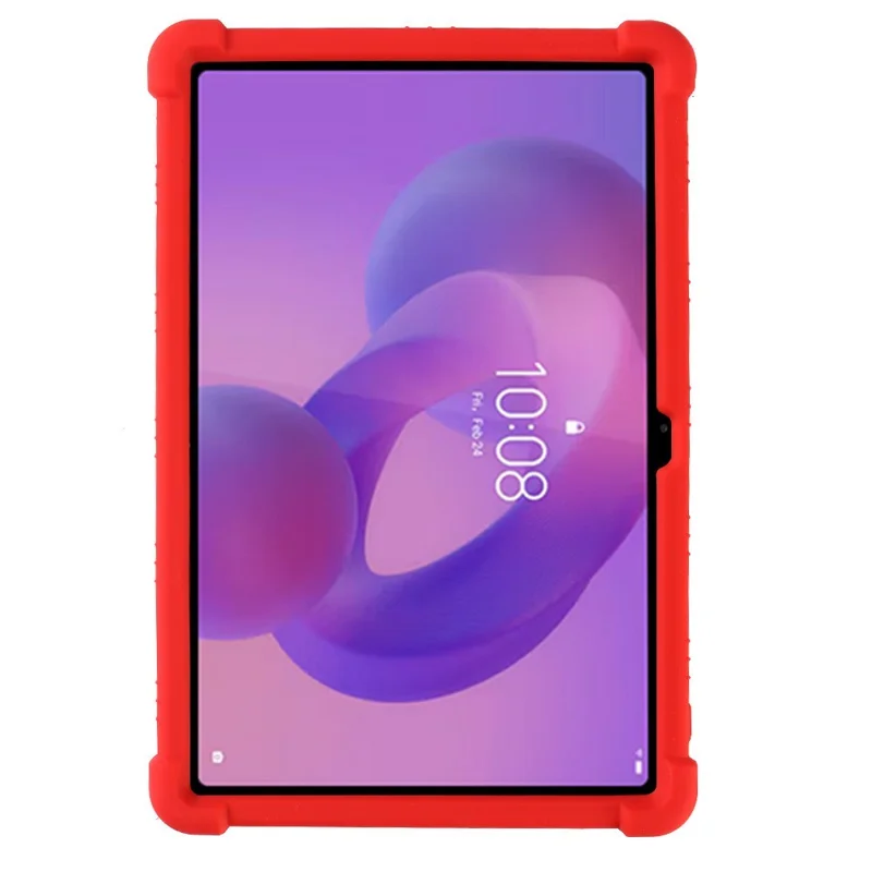Tablet Case For Lenovo Tab K11 Gen 2  /  Idea Tab Adjustable Kickstand Silicone Tablet Protective Cover - Red